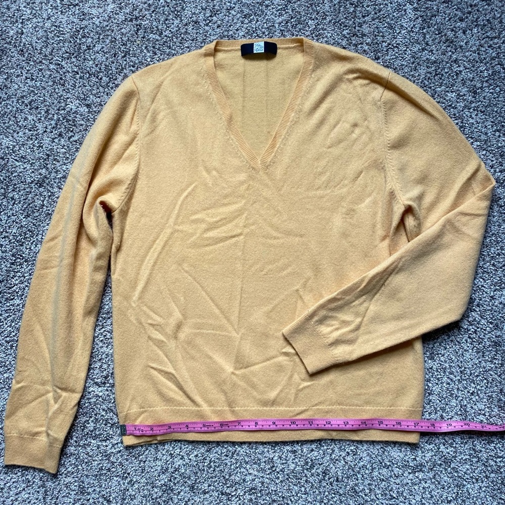 Saks Fifth Avenue yellow v- neck sweater
